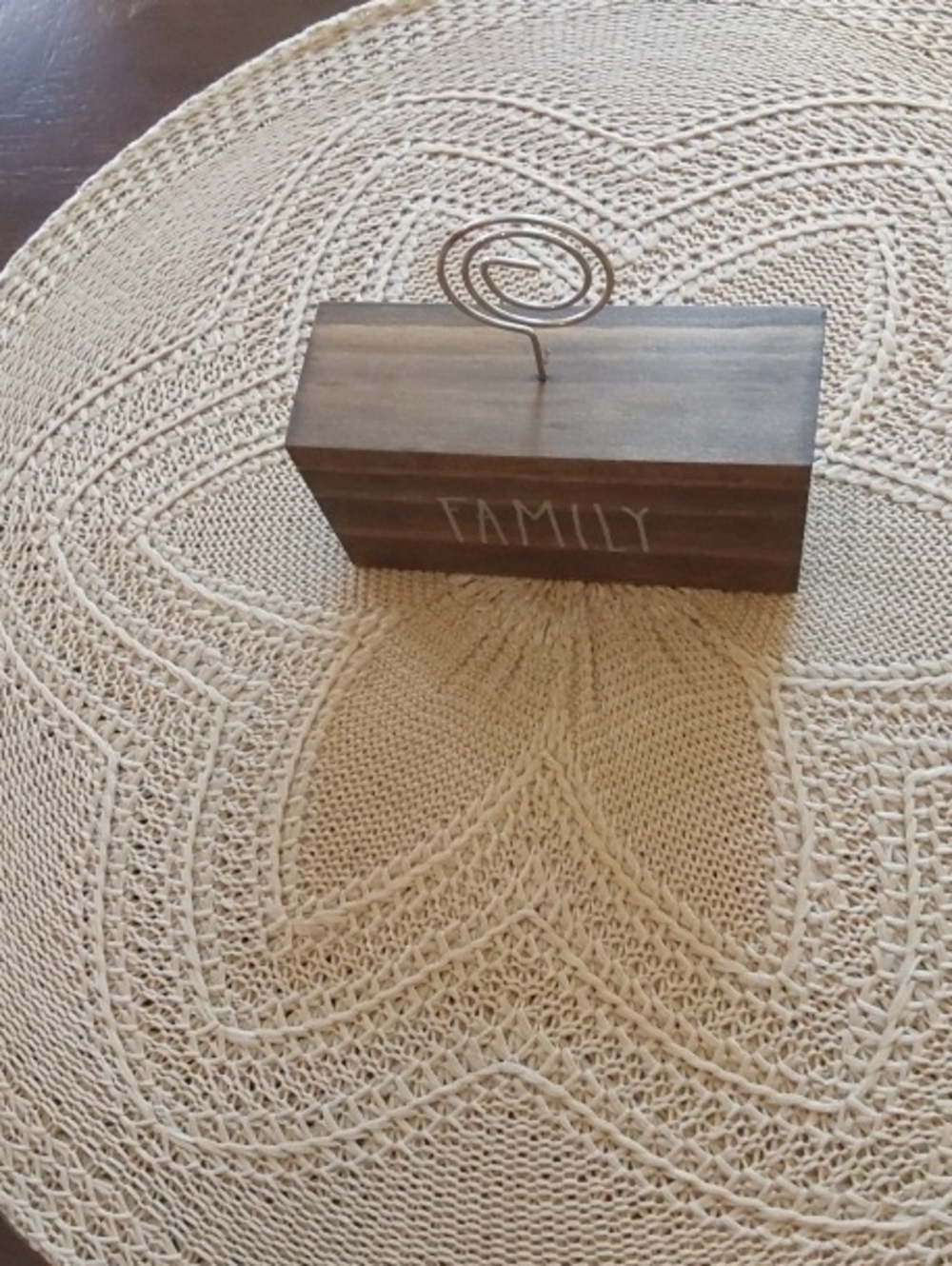 Family Block Photo Holder - Wood Brown